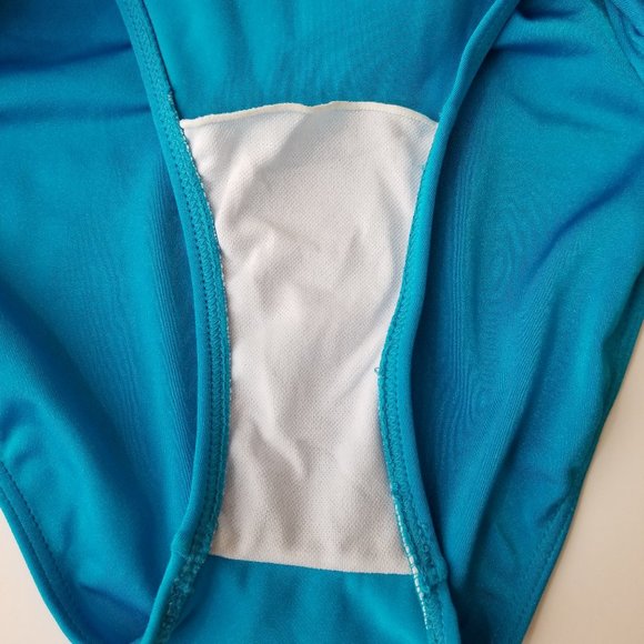 1980s Expression aqua French cut swimsuit - Picture 7 of 8